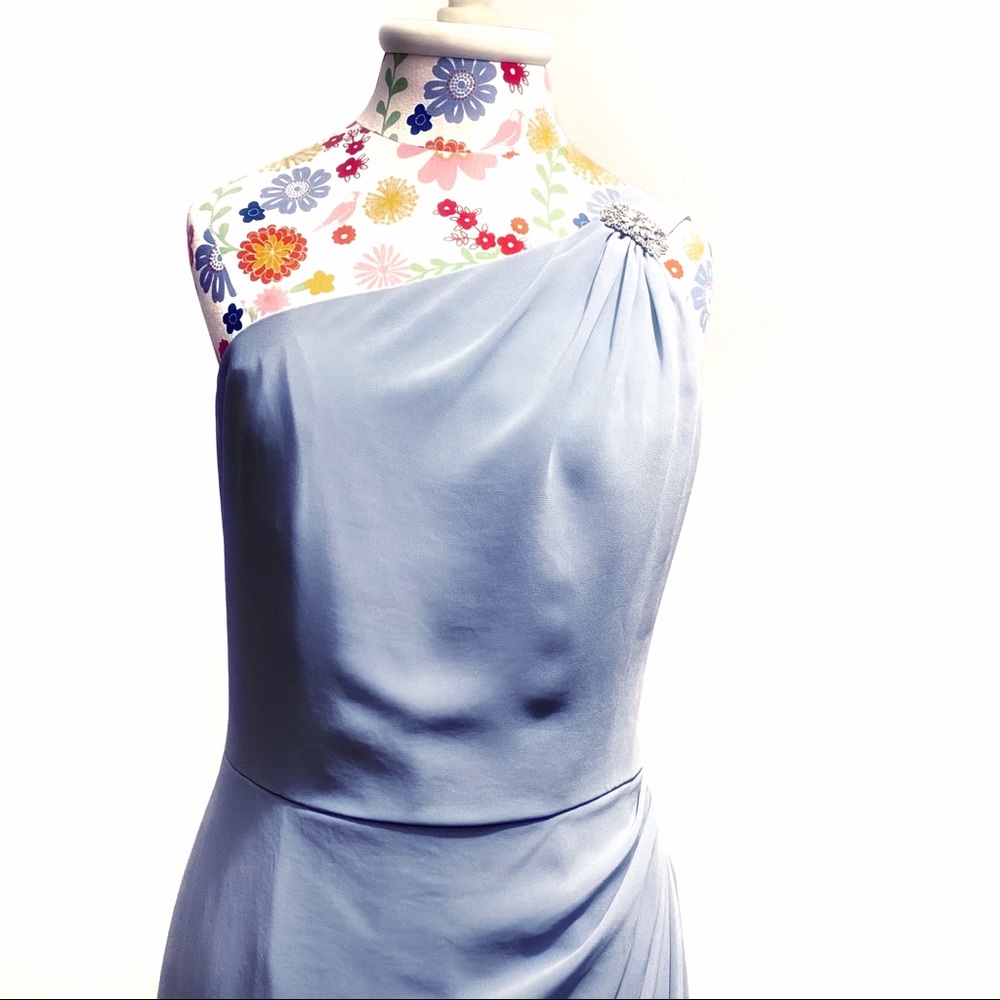 After Six One Shoulder Gown with Rhinestone Detail - Picture 2 of 7